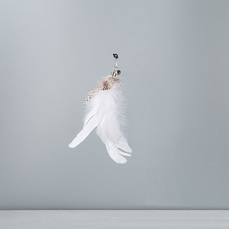 image-Cat Teaser Wand with Suction Cup, Feather, Replacement Heads & Bell