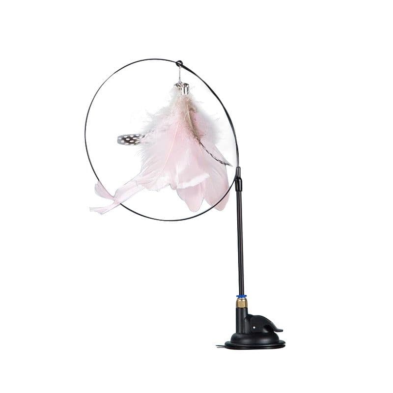 image-Cat Teaser Wand with Suction Cup, Feather, Replacement Heads & Bell