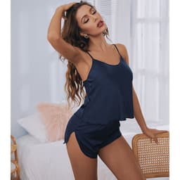 image-Yaoting Satin Camisole Pajama Set Women's Summer Shorts 2299