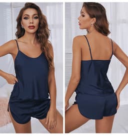 image-Yaoting Satin Camisole Pajama Set Women's Summer Shorts 2299