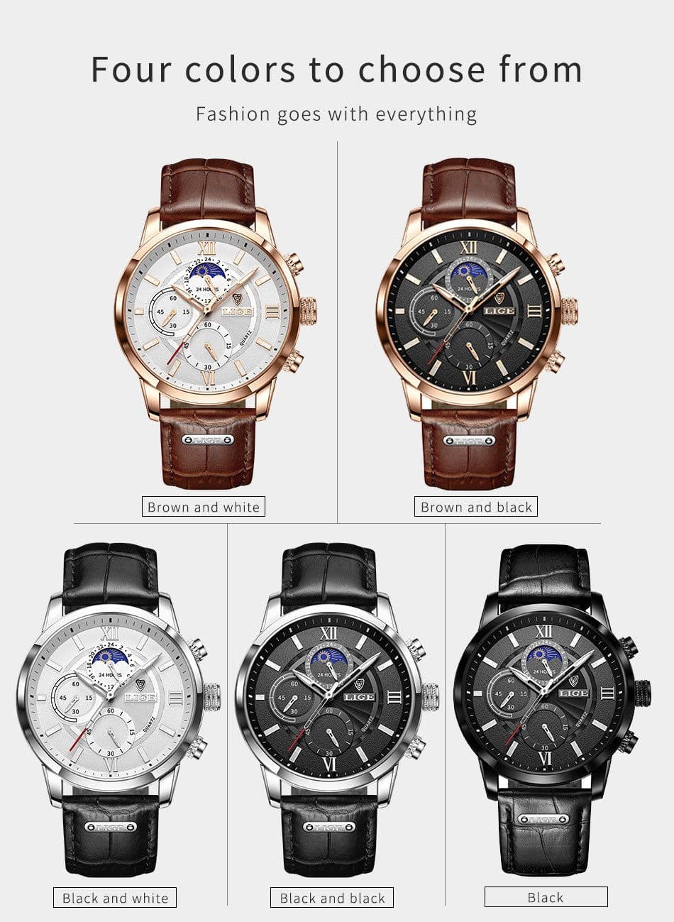 image-Lige LG8932 Quartz Chronograph Business Watch