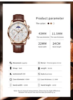 image-Lige LG8932 Quartz Chronograph Business Watch