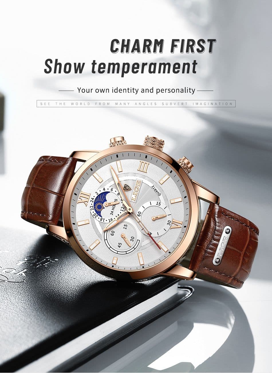 image-Lige LG8932 Quartz Chronograph Business Watch