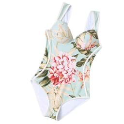 image-Women's One-Piece Floral Swimsuit with Underwire Support