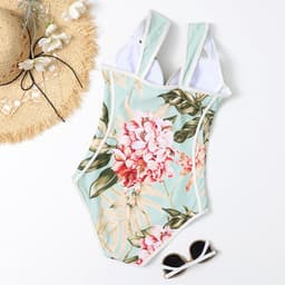 image-Women's One-Piece Floral Swimsuit with Underwire Support