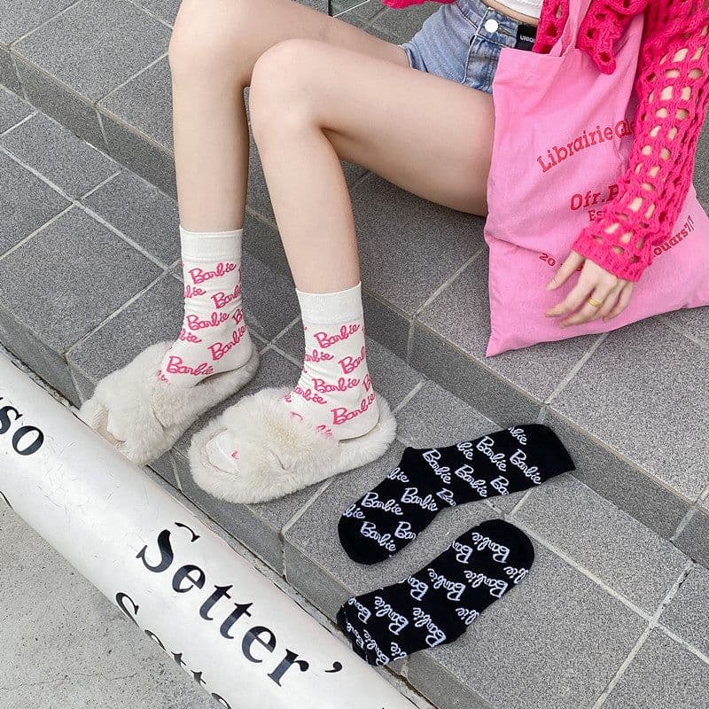 image-Cotton Mid-Tube Casual Socks Unisex Sports Absorbing White One Size