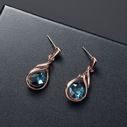 image-Peacock Gemstone Necklace Earrings Bridal Jewelry Set