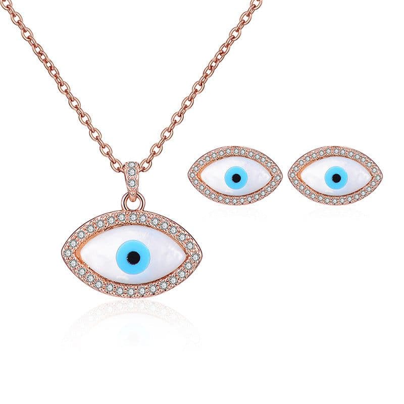 image-Peacock Gemstone Necklace Earrings Bridal Jewelry Set