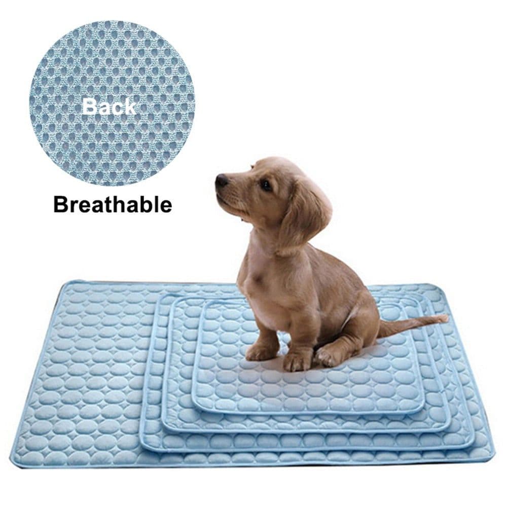 image-Pet Ice Silk Cooling Mat - Dog Cat Seat Cushion Summer Bed