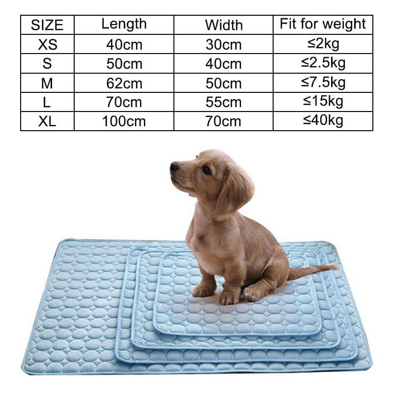 image-Pet Ice Silk Cooling Mat - Dog Cat Seat Cushion Summer Bed