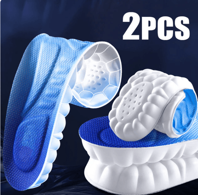 image-4D Soft Cushioned Insoles Unisex Arch Support Shock Absorbing PU