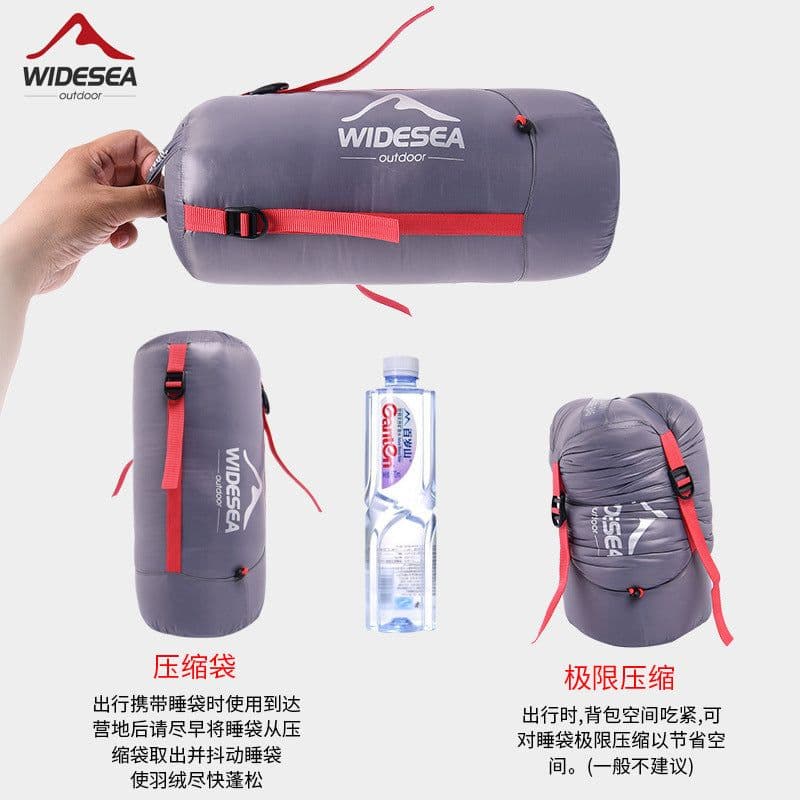 image-Widesea Camping Down Sleeping Bag 90% White Duck Down Envelope Lightweight