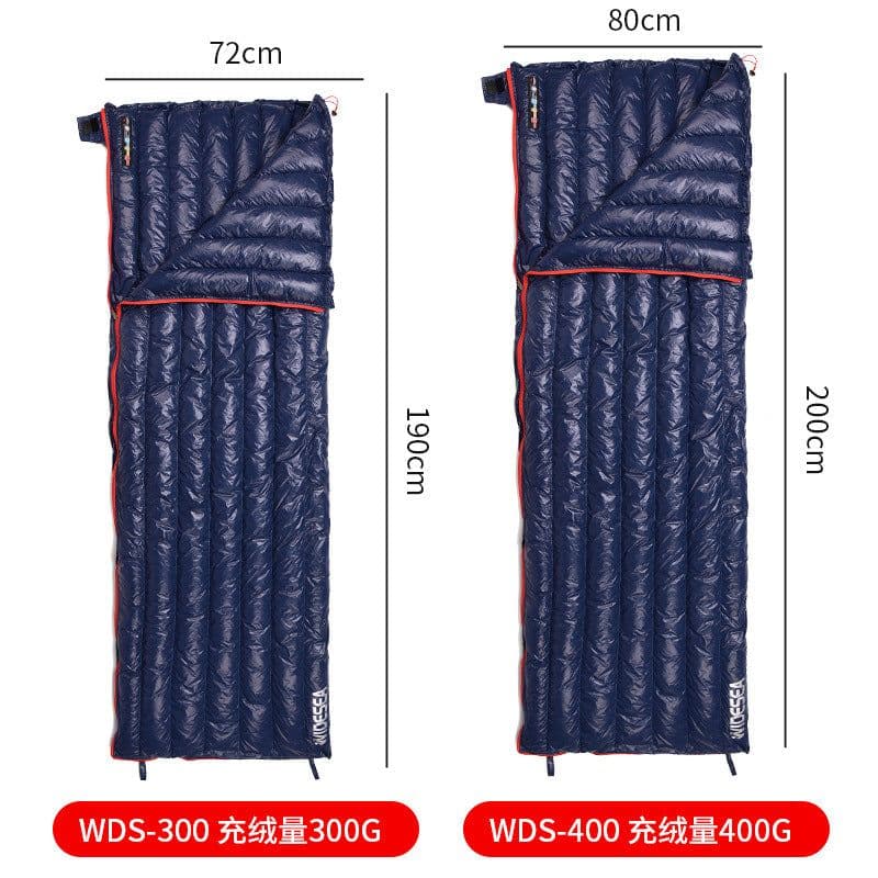 image-Widesea Camping Down Sleeping Bag 90% White Duck Down Envelope Lightweight