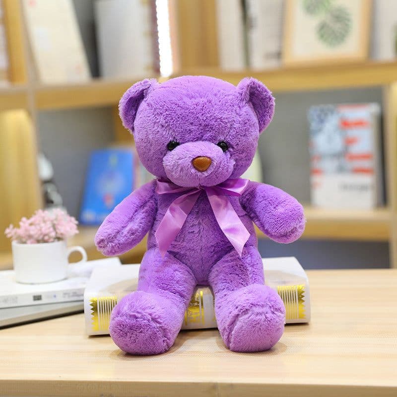 image-Xin Nuo 55cm Plush Bear Doll with Ribbon Scarf Bow Tie