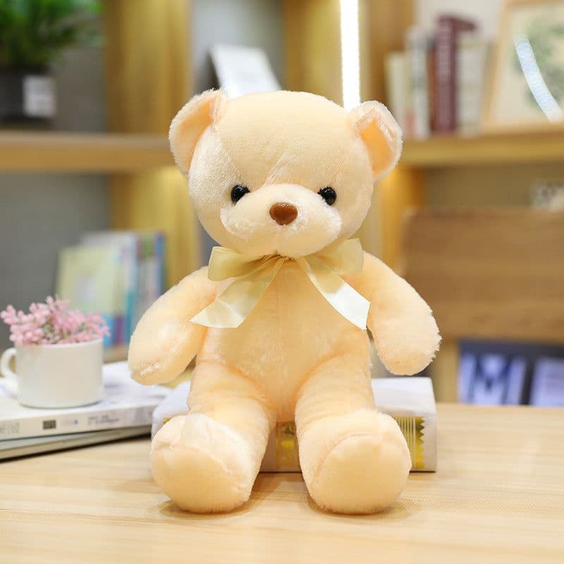 image-Xin Nuo 55cm Plush Bear Doll with Ribbon Scarf Bow Tie