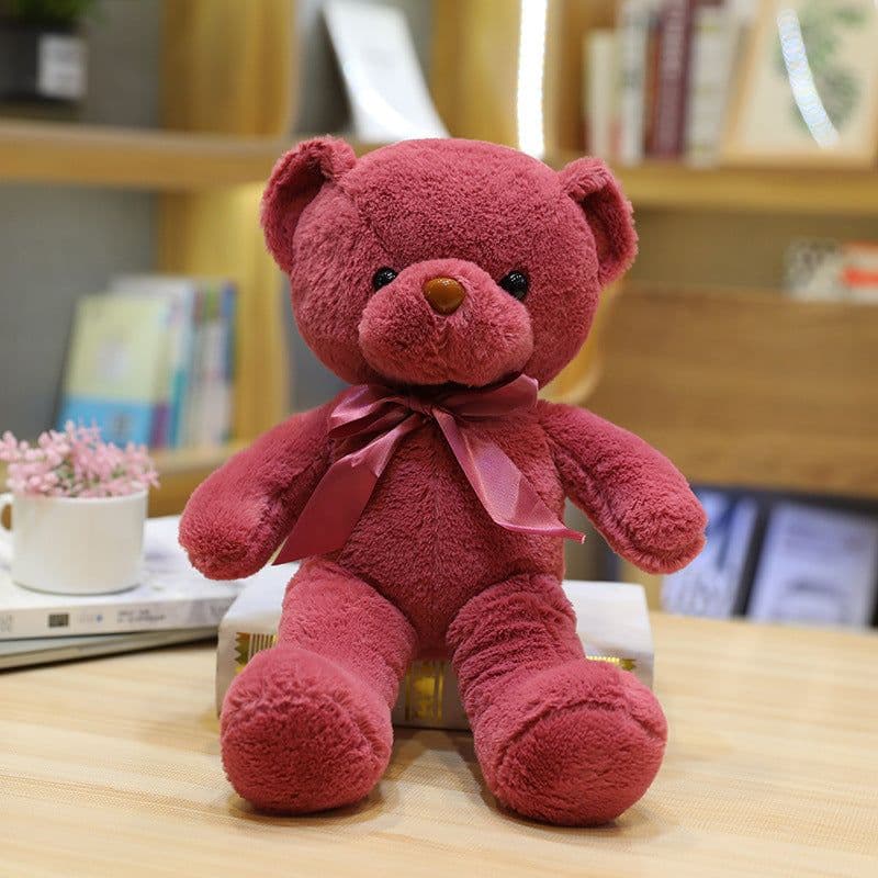 image-Xin Nuo 55cm Plush Bear Doll with Ribbon Scarf Bow Tie