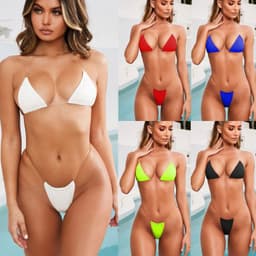 image-Women's Hollow Out Three-Piece Bikini Swimsuit