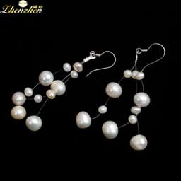 image-Natural Freshwater Pearl Earrings S925 Sterling Silver Simple