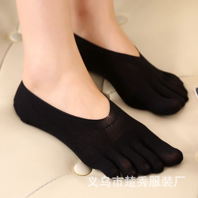 image-Women's Nylon Invisible Five-Toe Socks Non-Slip Breathable