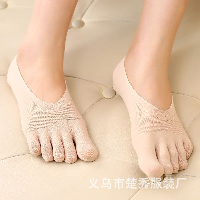 image-Women's Nylon Invisible Five-Toe Socks Non-Slip Breathable