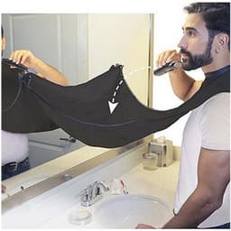 image-Men's Beard Shaving Apron with Suction Cups 120x80cm Transparent