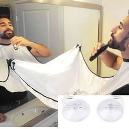 image-Men's Beard Shaving Apron with Suction Cups 120x80cm Transparent