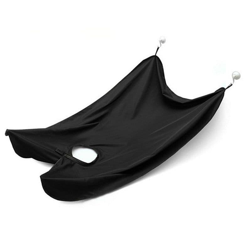 image-Men's Beard Shaving Apron with Suction Cups 120x80cm Transparent