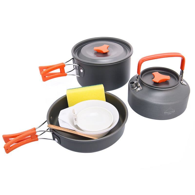 image-Widesea Camping Pot Set 2-3 People Aluminum Alloy with Teapot