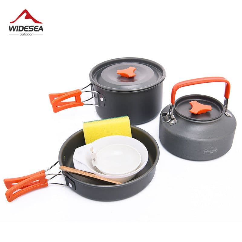 image-Widesea Camping Pot Set 2-3 People Aluminum Alloy with Teapot