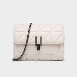 image-Women's Small Square Crossbody Bag PU Leather Chain Shoulder Bag