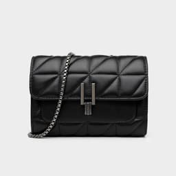 image-Women's Small Square Crossbody Bag PU Leather Chain Shoulder Bag
