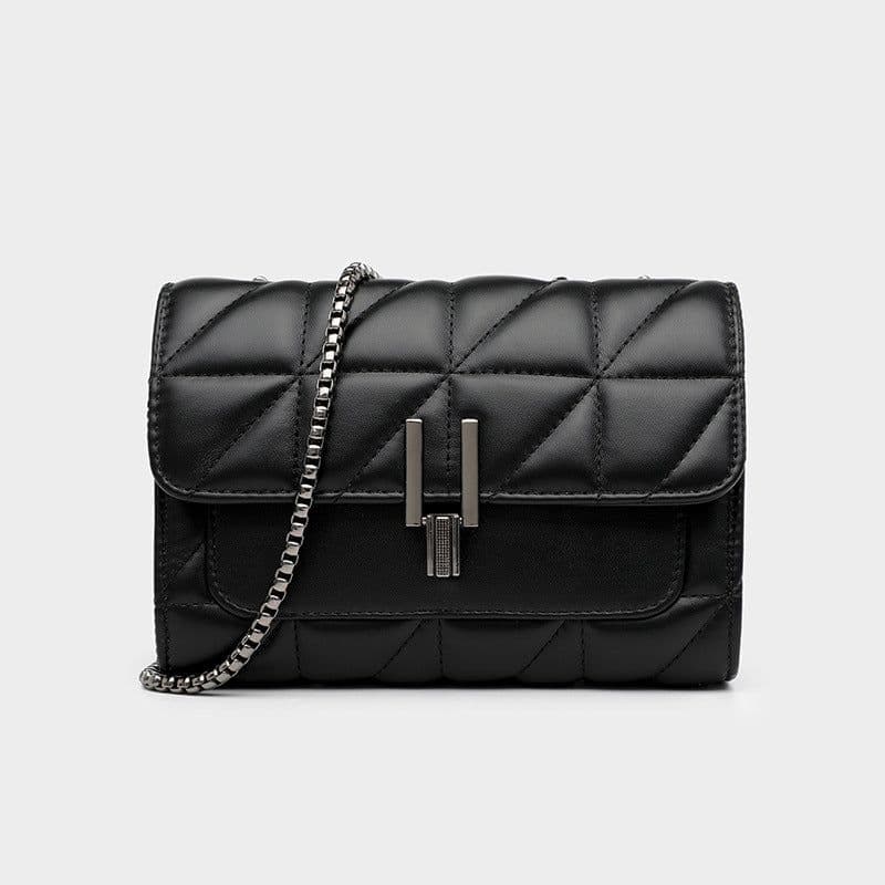 image-Women's Small Square Crossbody Bag PU Leather Chain Shoulder Bag