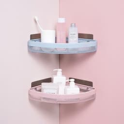 image-Stainless Steel Corner Wall Shelf Bathroom Kitchen Storage Rack