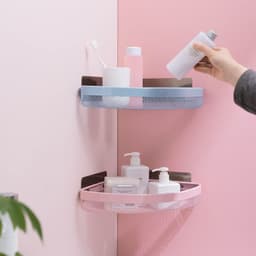 image-Stainless Steel Corner Wall Shelf Bathroom Kitchen Storage Rack