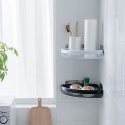 image-Stainless Steel Corner Wall Shelf Bathroom Kitchen Storage Rack