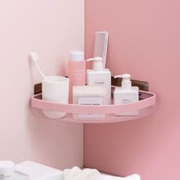 image-Stainless Steel Corner Wall Shelf Bathroom Kitchen Storage Rack