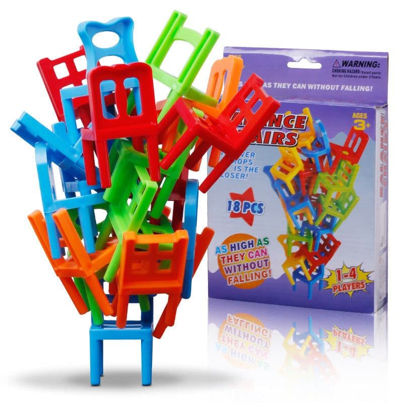 image-Shangsize Stacking Chairs Balance Game Toy 18 Pieces