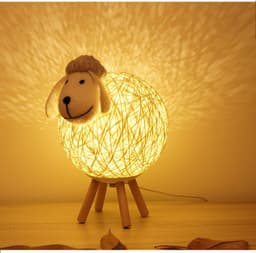 image-Smart Voice Control Lamb Night Light with Remote & App Control