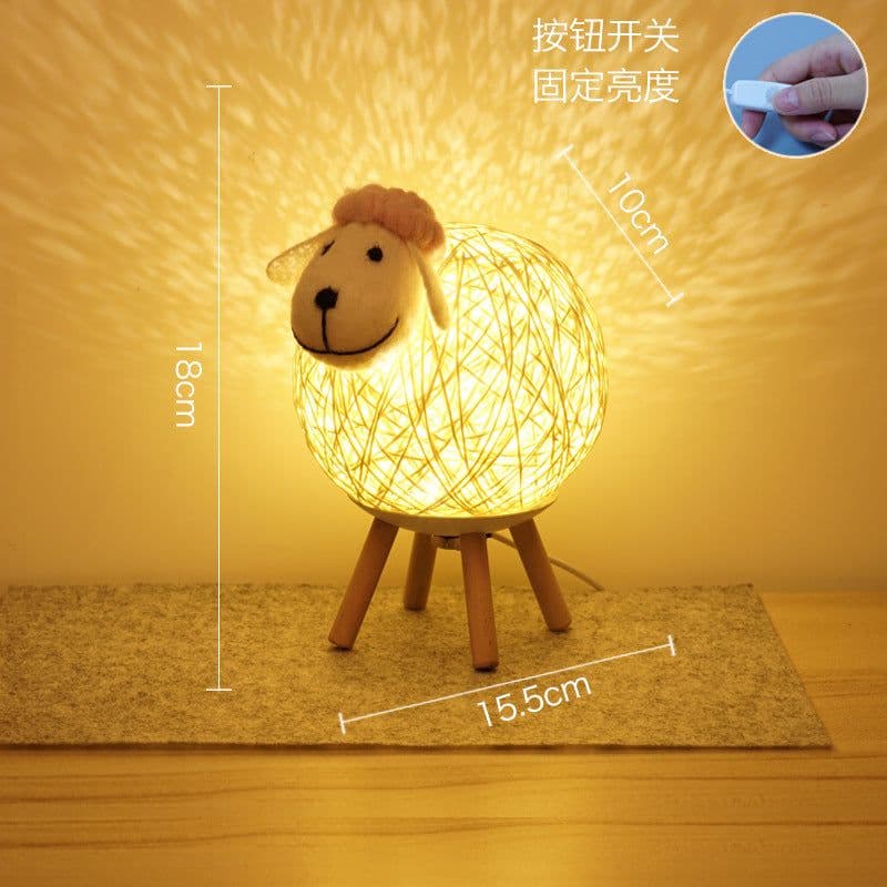 image-Smart Voice Control Lamb Night Light with Remote & App Control