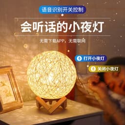image-Smart Voice Control Lamb Night Light with Remote & App Control