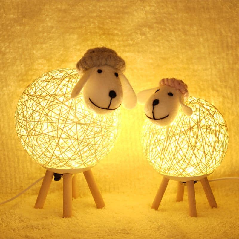 image-Smart Voice Control Lamb Night Light with Remote & App Control