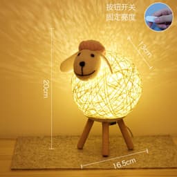 image-Smart Voice Control Lamb Night Light with Remote & App Control