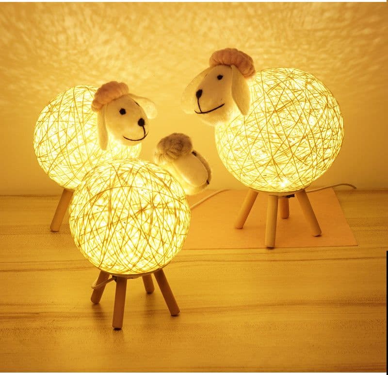 image-Smart Voice Control Lamb Night Light with Remote & App Control