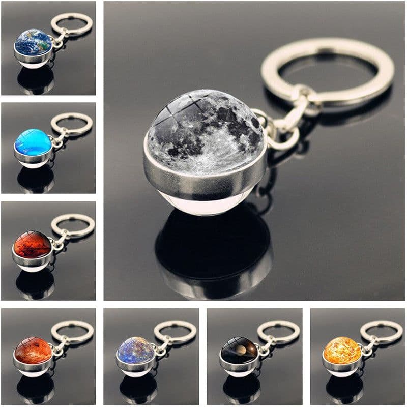 image-Solar System Planet Galaxy Nebula Keychain Crystal Pendant