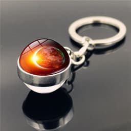 image-Solar System Planet Galaxy Nebula Keychain Crystal Pendant