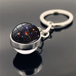 image-Solar System Planet Galaxy Nebula Keychain Crystal Pendant