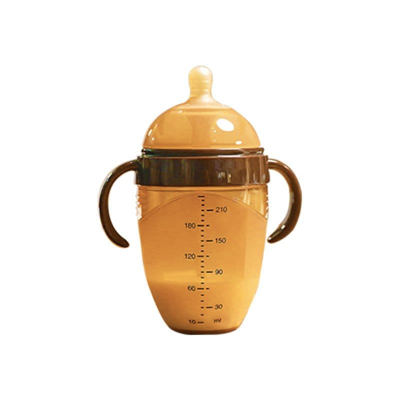 image-Shixi Wide Bore Silicone Baby Bottle with Handle Anti-Flatulence