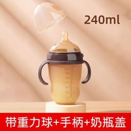 image-Shixi Wide Bore Silicone Baby Bottle with Handle Anti-Flatulence