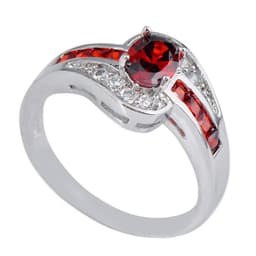 image-Blue Crystal Alloy Ring R058 Geometric Women's Jewelry