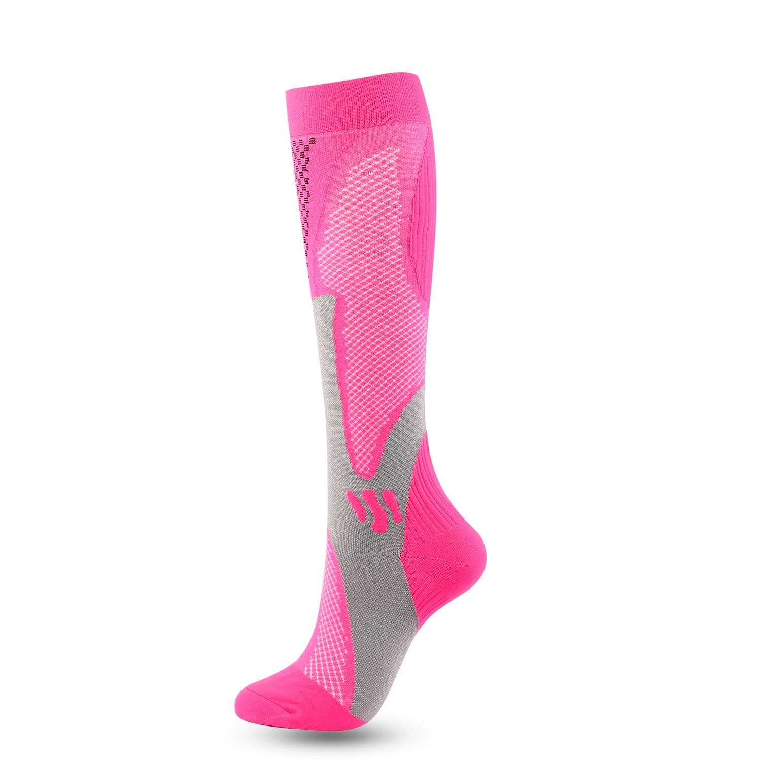 image-Compression Socks Sports Running Cycling Unisex Rose Red XXL